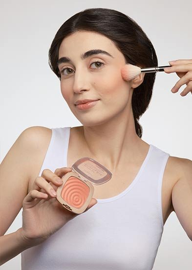 схема нанесения румян на лицо