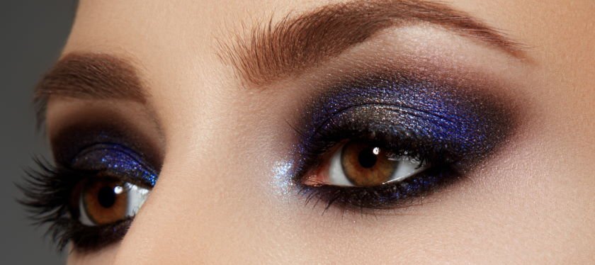 синие тени для карих