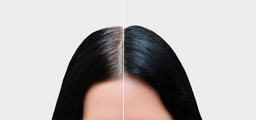 до и после использования спрей краски для волос
