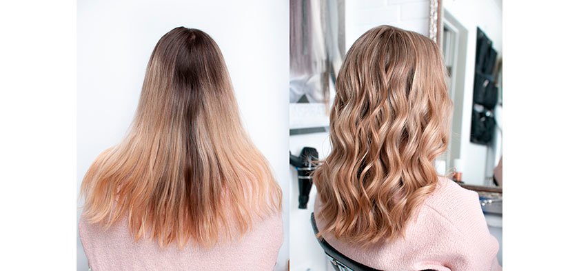 укладка до после